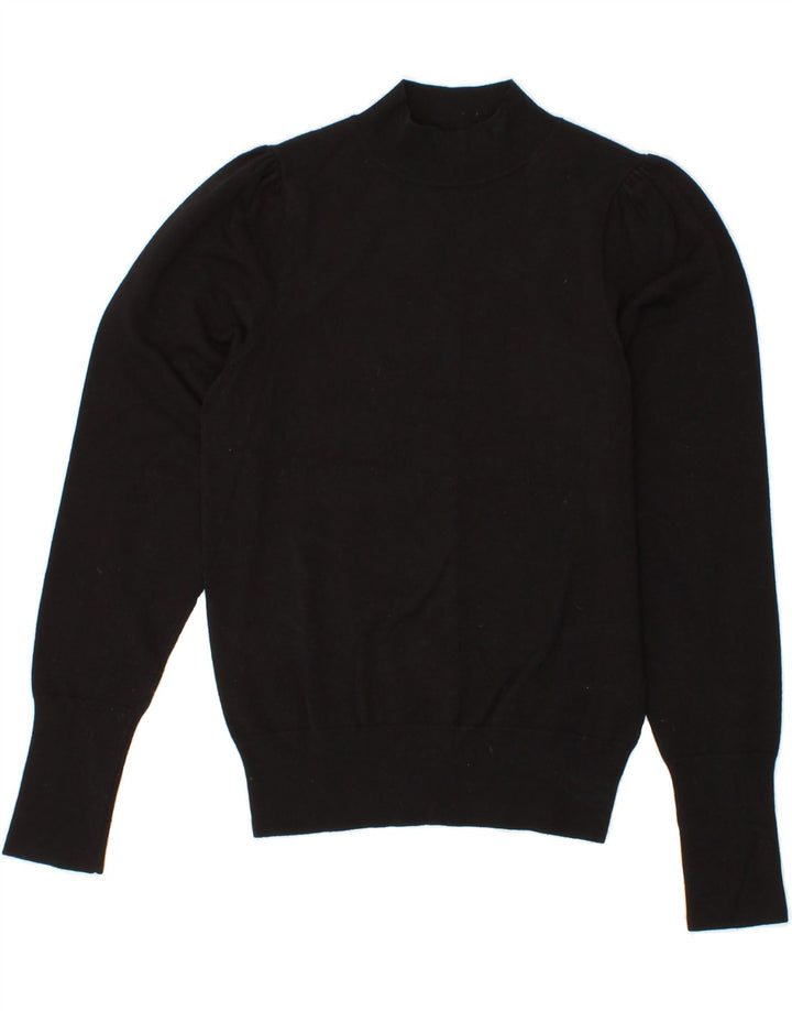 WAREHOUSE Womens Turtle Neck Jumper Sweater UK 8 Small  Black Viscose Vintage Warehouse and Second-Hand Warehouse from Messina Hembry 