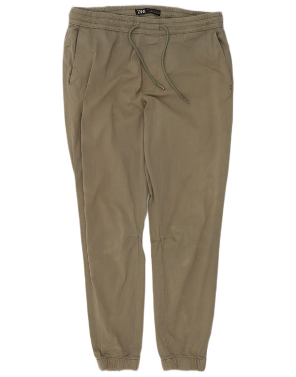 Zara Mens Joggers Chino Trousers Large W34 L29 Khaki