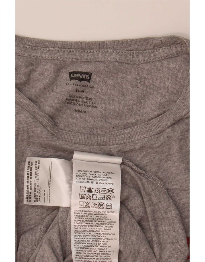 Levi's Womens Slim T-Shirt Top UK 12 Medium Grey Flecked