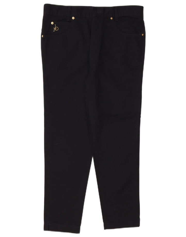 ROCCOBAROCCO Womens Slim Cropped Jeans IT 48 XL W34 L25 Black Cotton