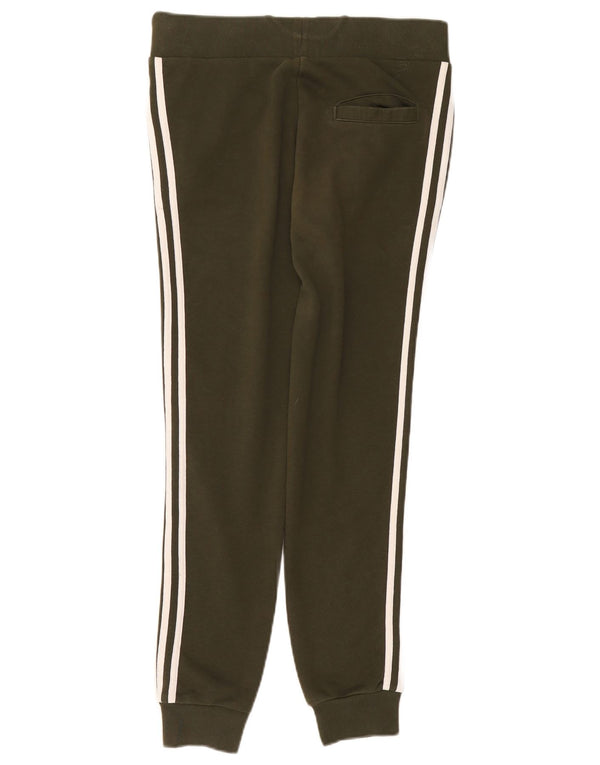 Adidas Womens Tracksuit Trousers Joggers UK 8 Small Khaki Cotton