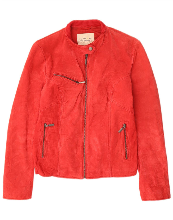 Cache Womens Suede Jacket US 2 XS Red Leather