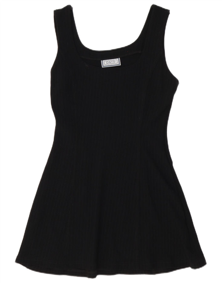 Onyx Womens Sleeveless A-Line Dress UK 12 Medium Black Polyamide