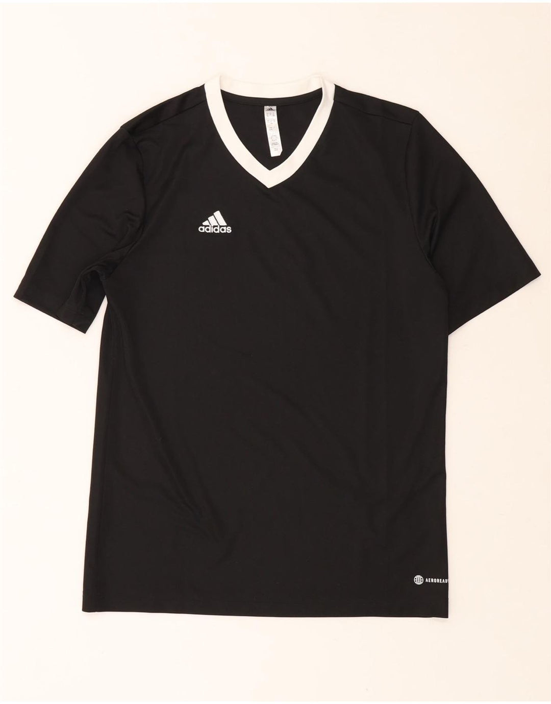 ADIDAS Girls Aeroready T-Shirt Top 15-16 Years Black Colourblock Polyester