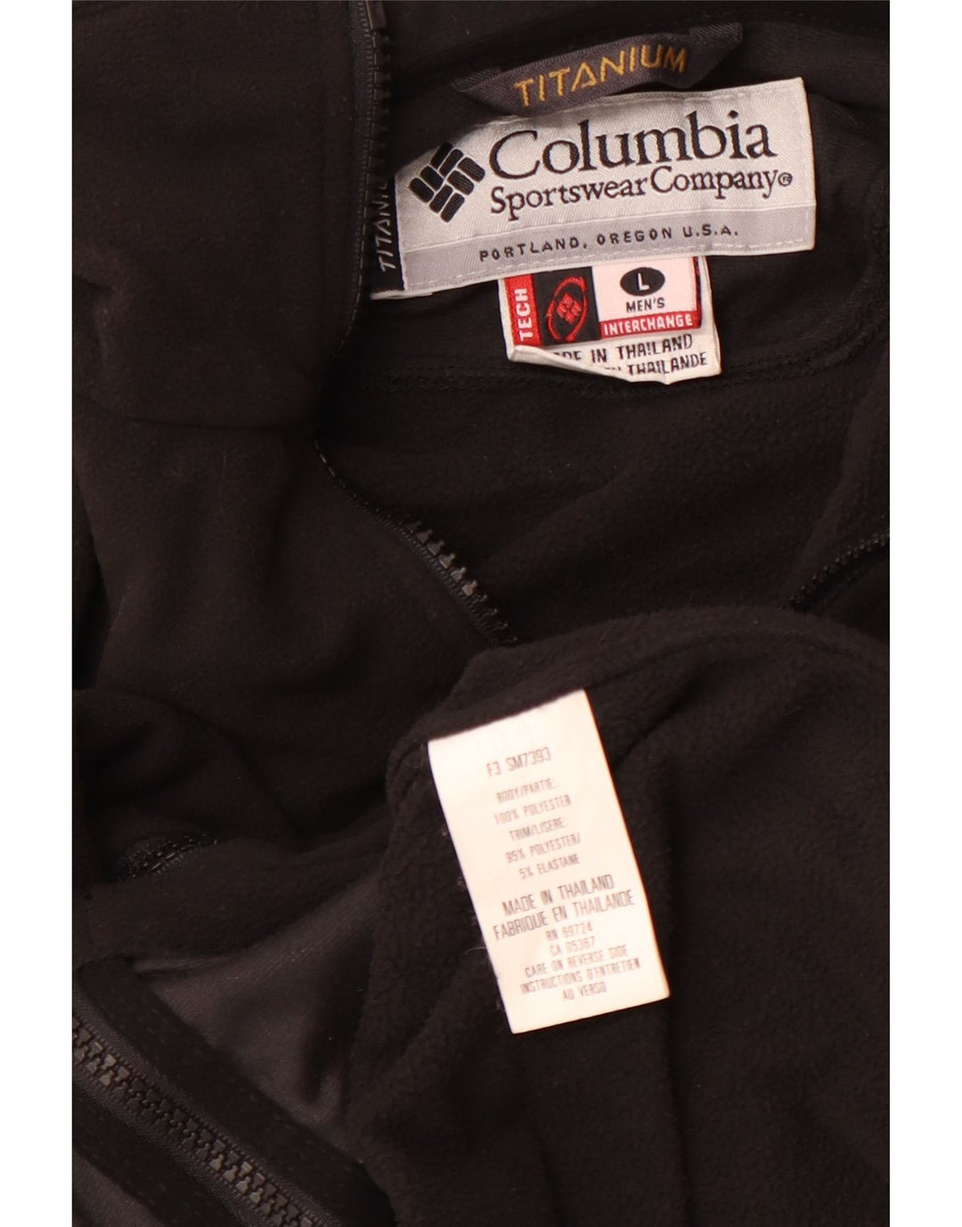 COLUMBIA Mens Fleece Jacket UK 40 Large Black Polyester