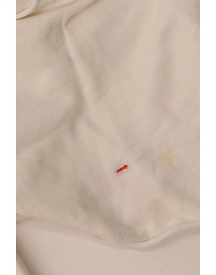 CHAMPION Womens Crop Hoodie Jumper UK 10 Small Off White Cotton