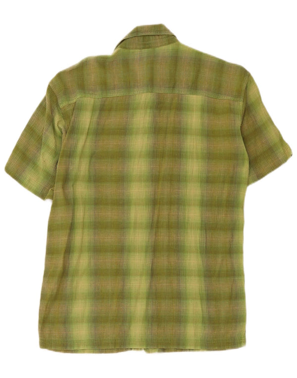Patagonia Mens Short Sleeve Shirt Small Green Check Cotton