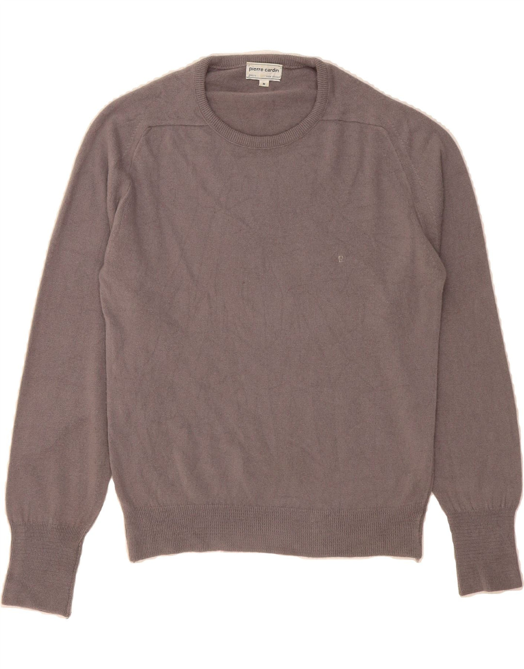 PIERRE CARDIN Mens Crew Neck Jumper Sweater Medium Grey Acrylic Vintage Pierre Cardin and Second-Hand Pierre Cardin from Messina Hembry 