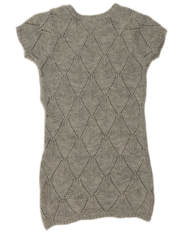 Marks & Spencer Womens Jumper Dress UK 12 Medium Grey Argyle/Diamond