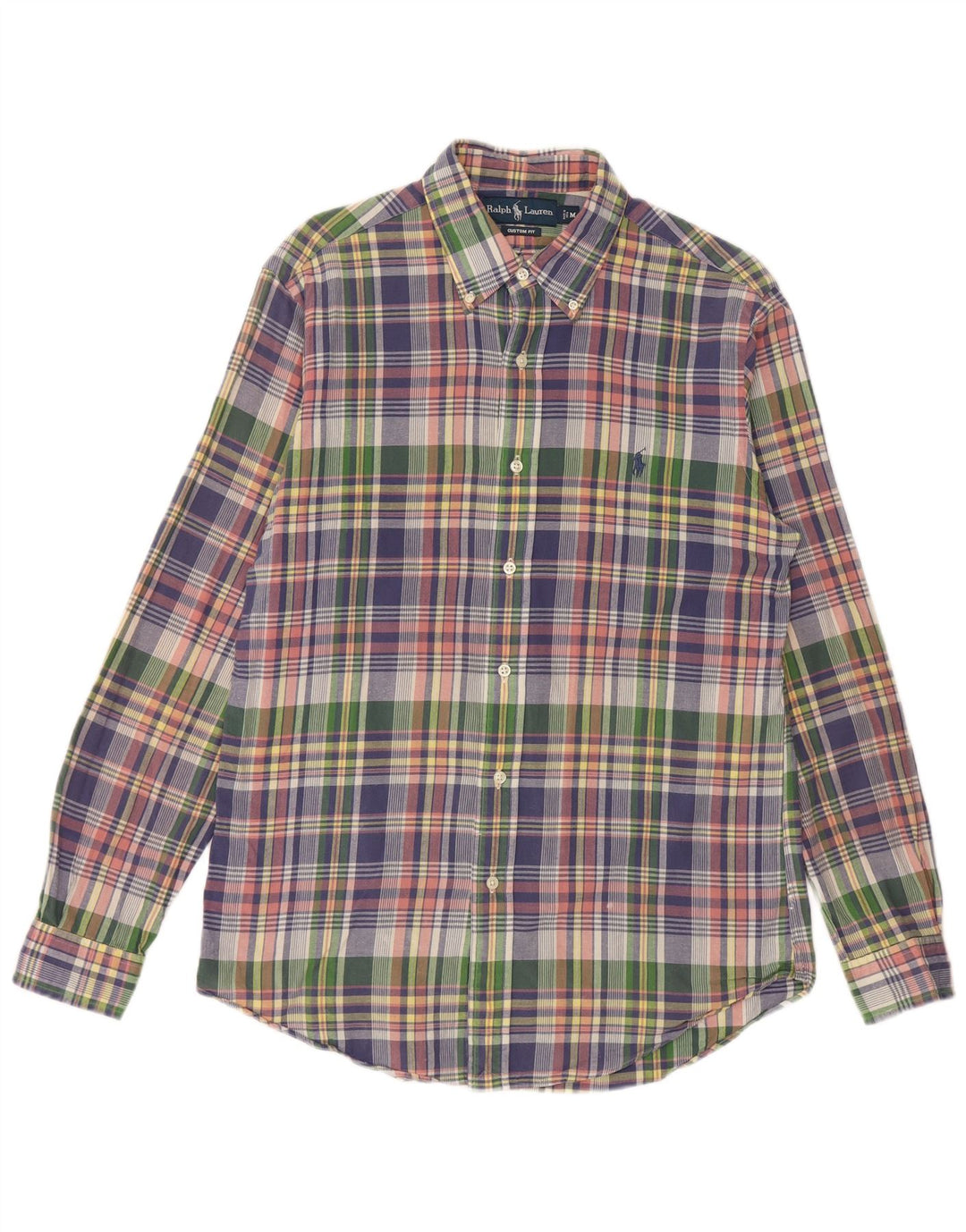 RALPH LAUREN Mens Custom Fit Shirt Medium Multicoloured Check