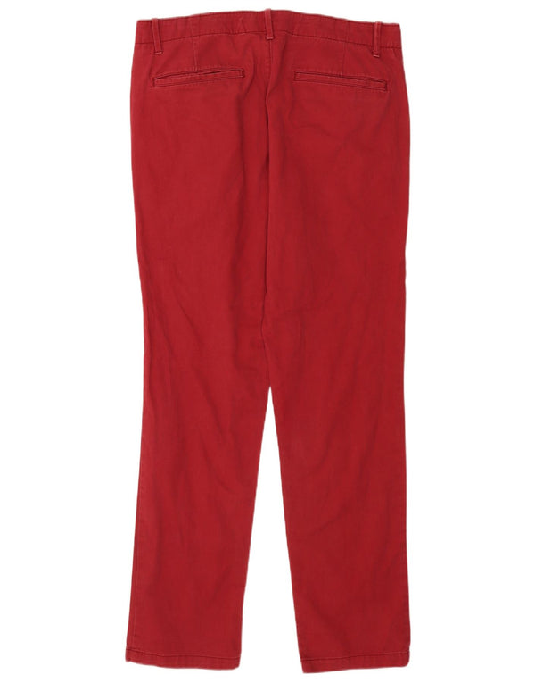 Gap Mens Straight Chino Trousers W34 L32 Red Cotton