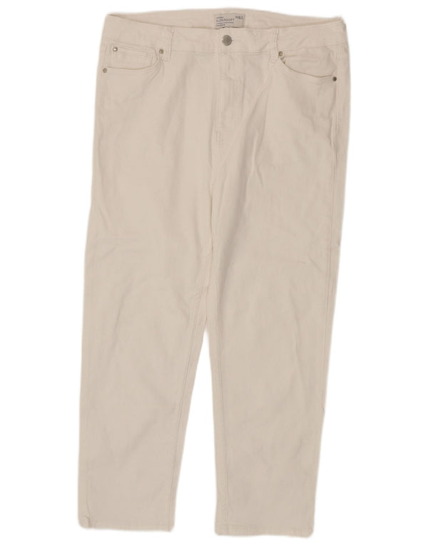 Marks & Spencer Womens Cigarette Cropped Jeans UK 18 XL W36 L24 White