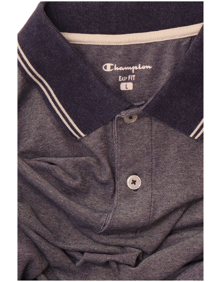 CHAMPION Mens Easy Fit Polo Shirt Large Navy Blue