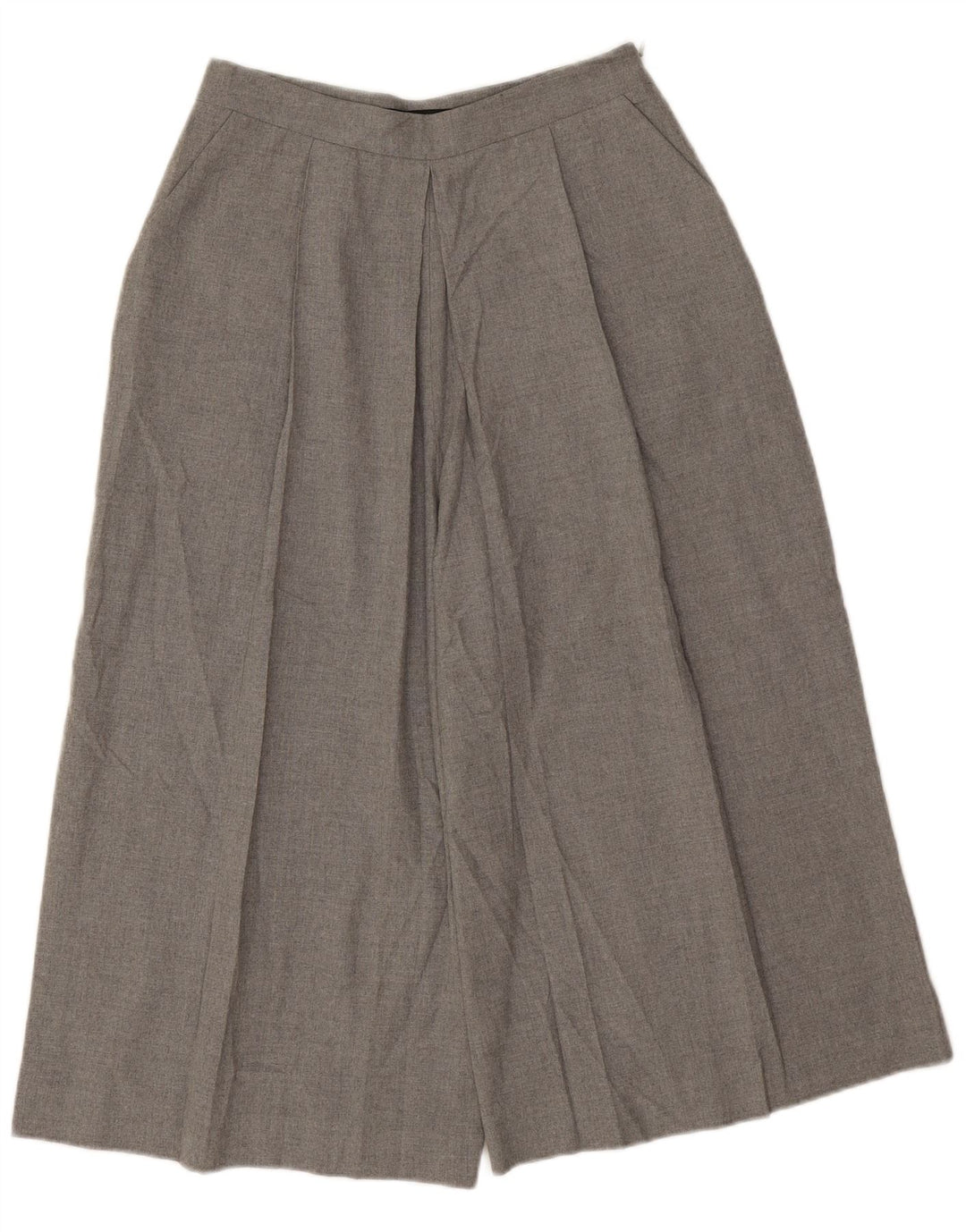 Zara Womens Cullotes Capri Trousers Small W26 L19 Grey Flecked Polyester