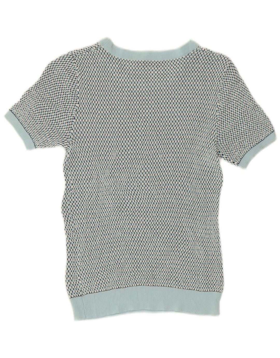 Zara Womens Crop Crew Neck Jumper Sweater UK 12 Medium Green Spotted