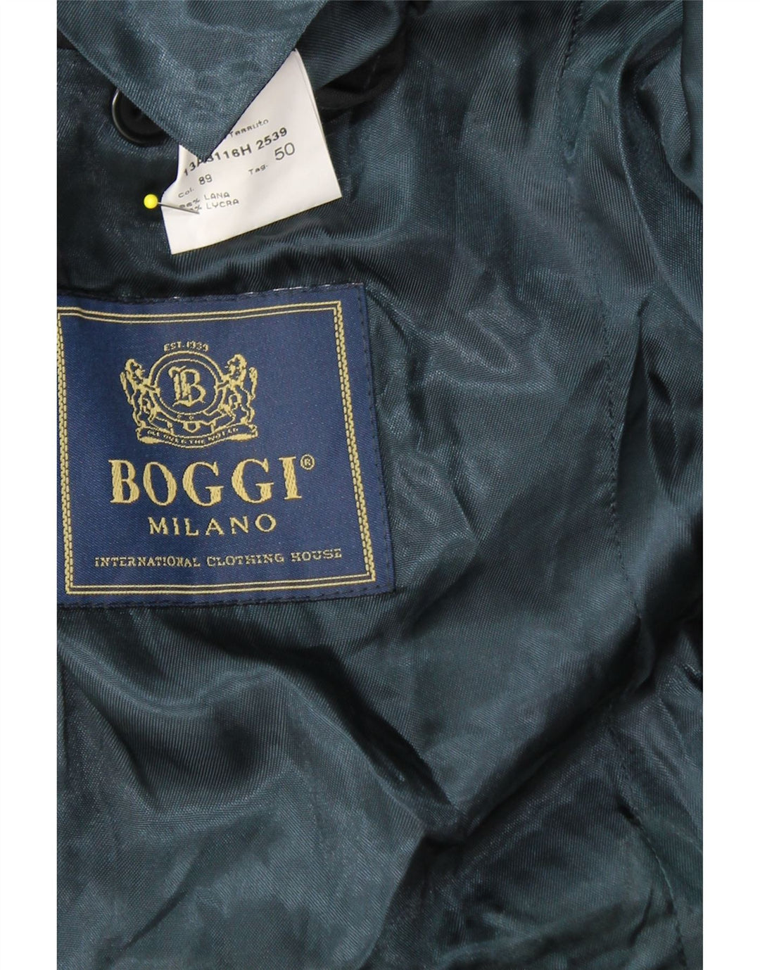 BOGGI Mens 3 Button Blazer Jacket IT 50 Large Black Striped Wool