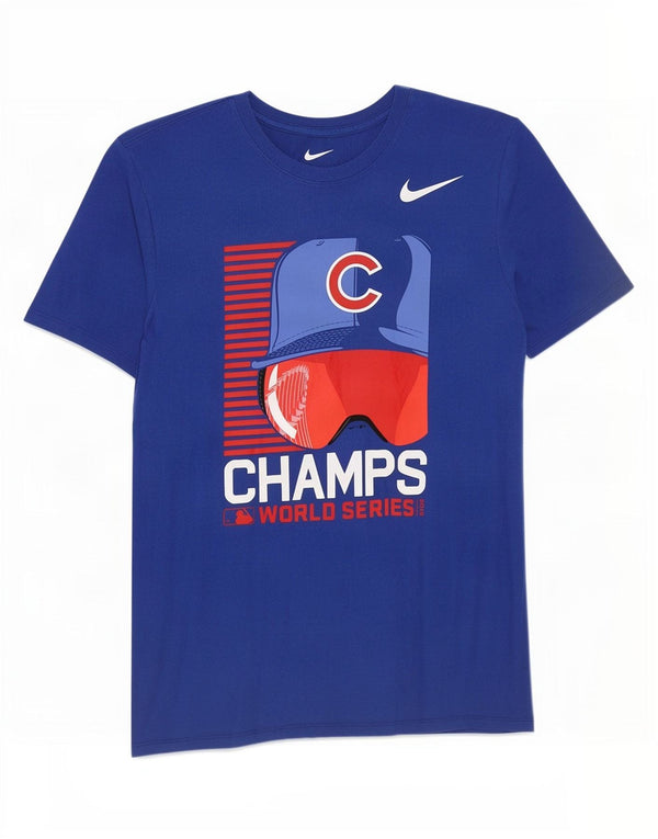 Nike Mens Chicago Cubs Graphic T-Shirt Top Medium Blue Cotton