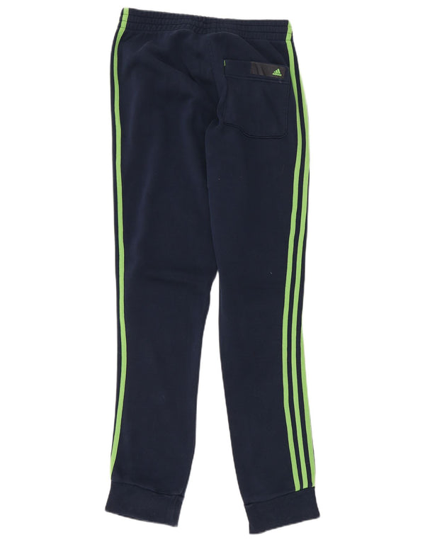ADIDAS Mens Graphic Tracksuit Trousers Joggers Small  Navy Blue Cotton