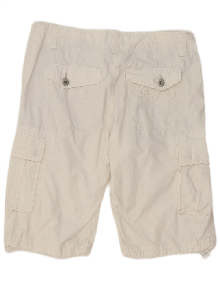 O'NEILL Mens Cargo Shorts W34 Large  White Cotton