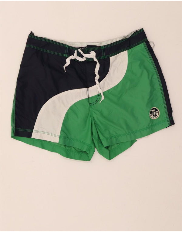 NORTH SAILS Mens Swimming Shorts Medium  Green Colourblock