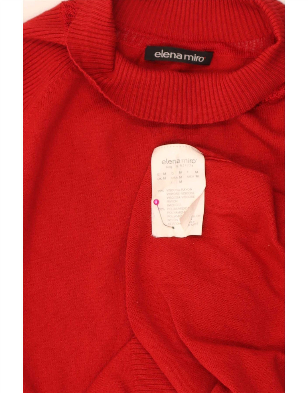 ELENA MIRO Womens Regular Blouse Top UK 14 Medium Red Viscose