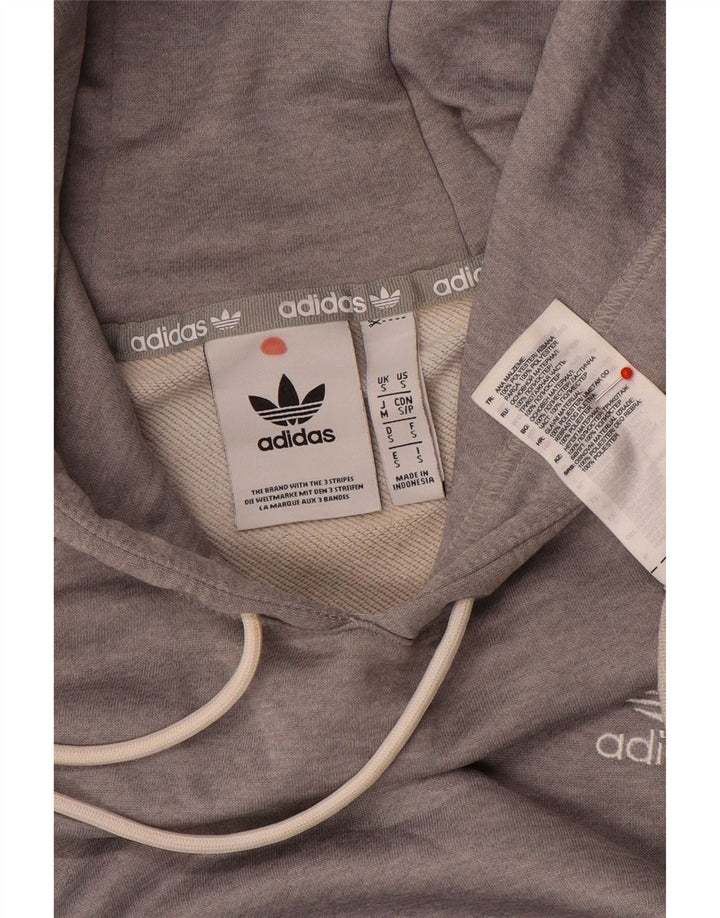 Adidas Mens Hoodie Jumper Small Grey Polyester