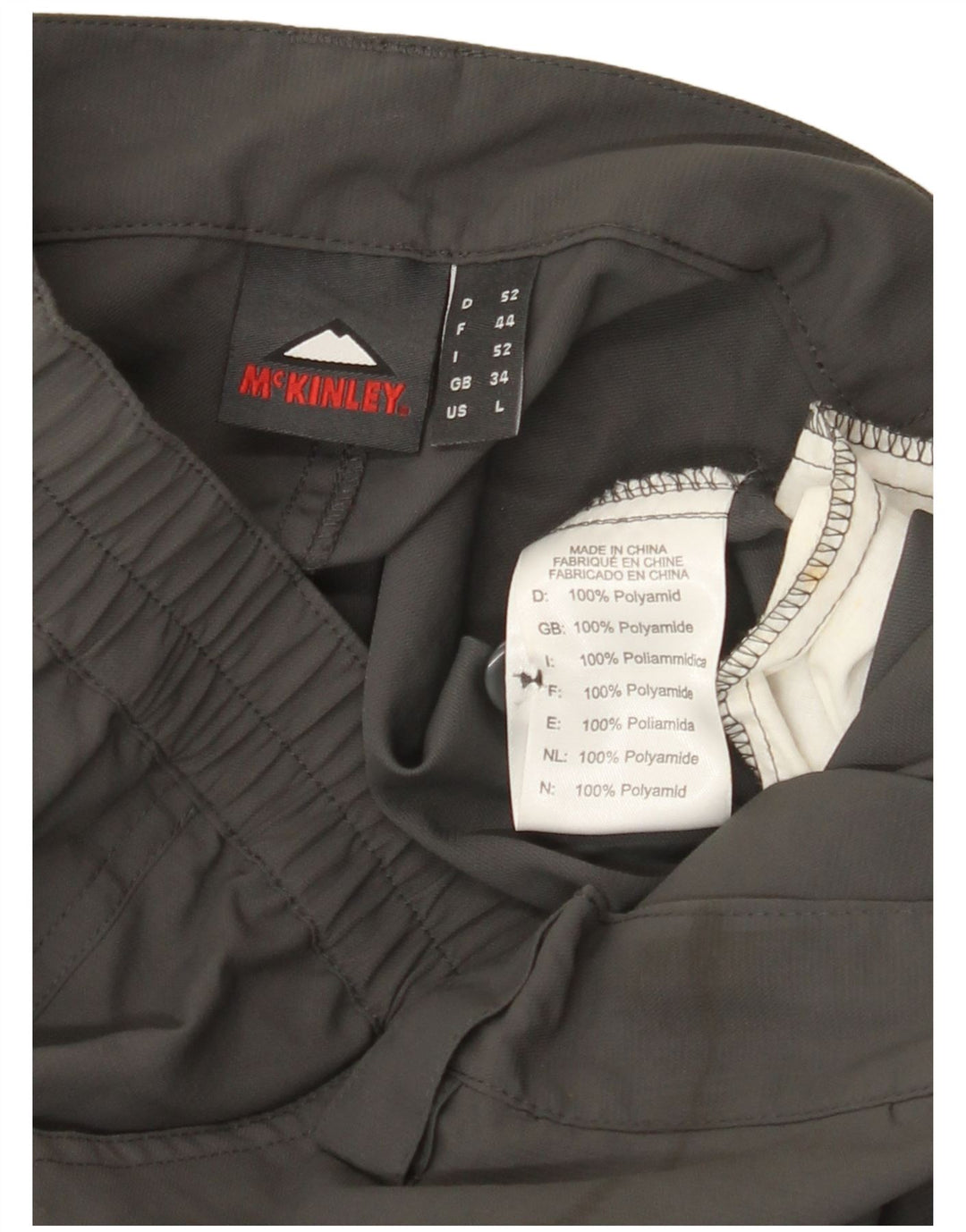 MCKINLEY Mens Straight Capri Trousers W34 L20 Grey Polyamide