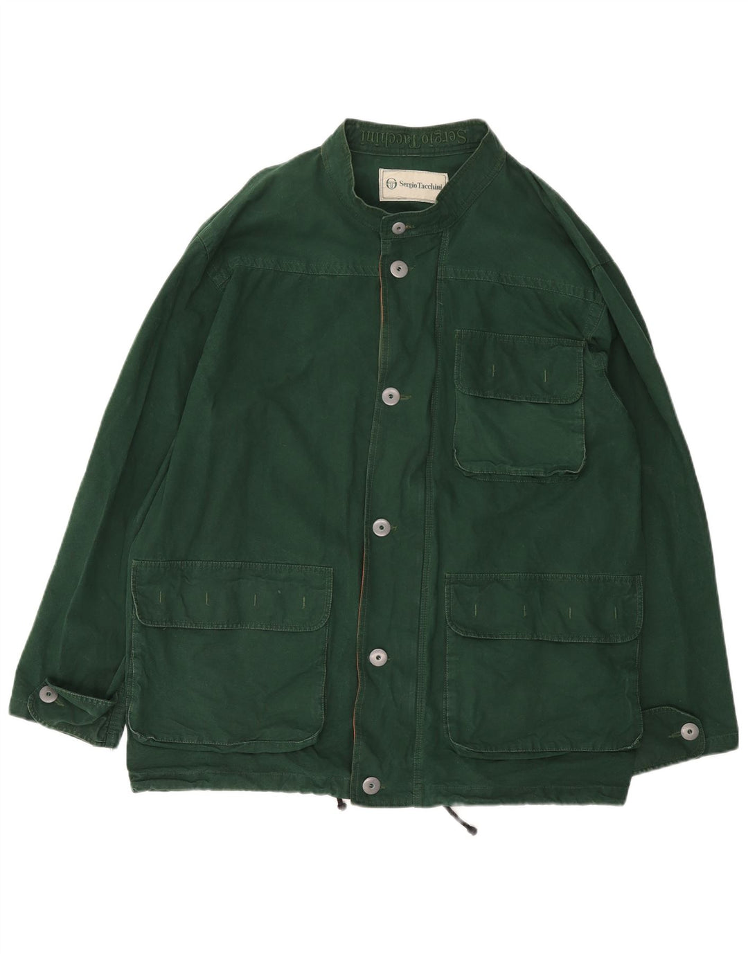 SERGIO TACCHINI Mens Utility Jacket UK 42 XL Green Cotton