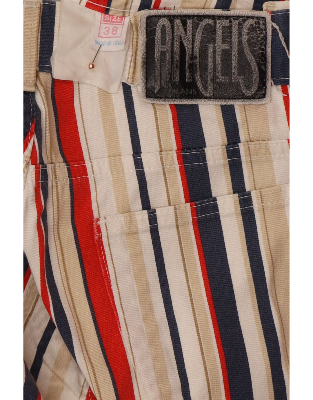 ANGELS Womens Cropped Jeans EU 38 Medium W28 L25 Multicoloured Striped