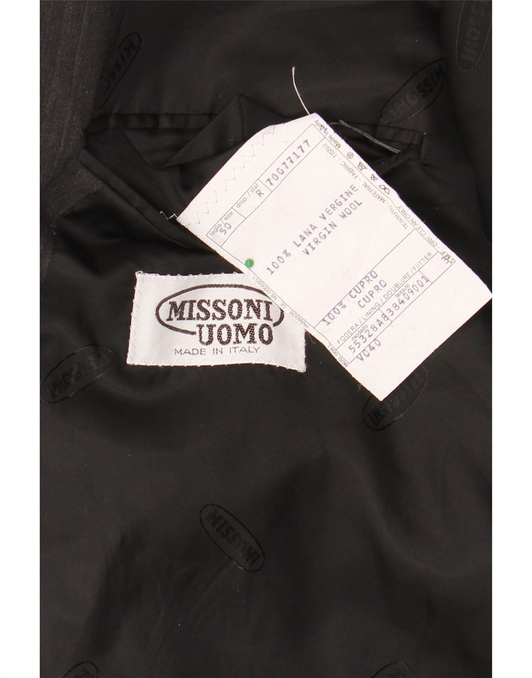 MISSONI Mens Uomo Double Breasted Blazer Jacket IT 50 Large Grey Pinstripe