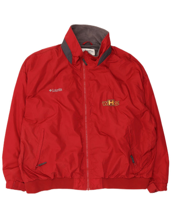 COLUMBIA Mens Oversized Windbreaker Jacket UK 46 3XL Red Colourblock