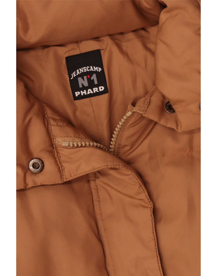 Phard Womens Crop Hooded Padded Jacket UK 16 Large Brown Polyester