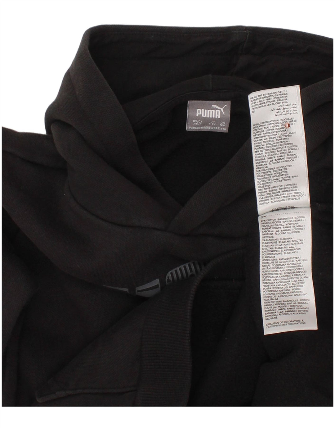 PUMA Boys Graphic Hoodie Jumper 7-8 Years  Black Cotton