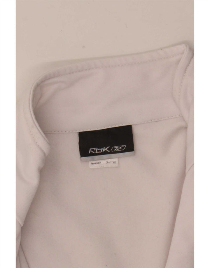 Reebok Womens Tracksuit Top Jacket UK 12 Medium White Colourblock Polyester