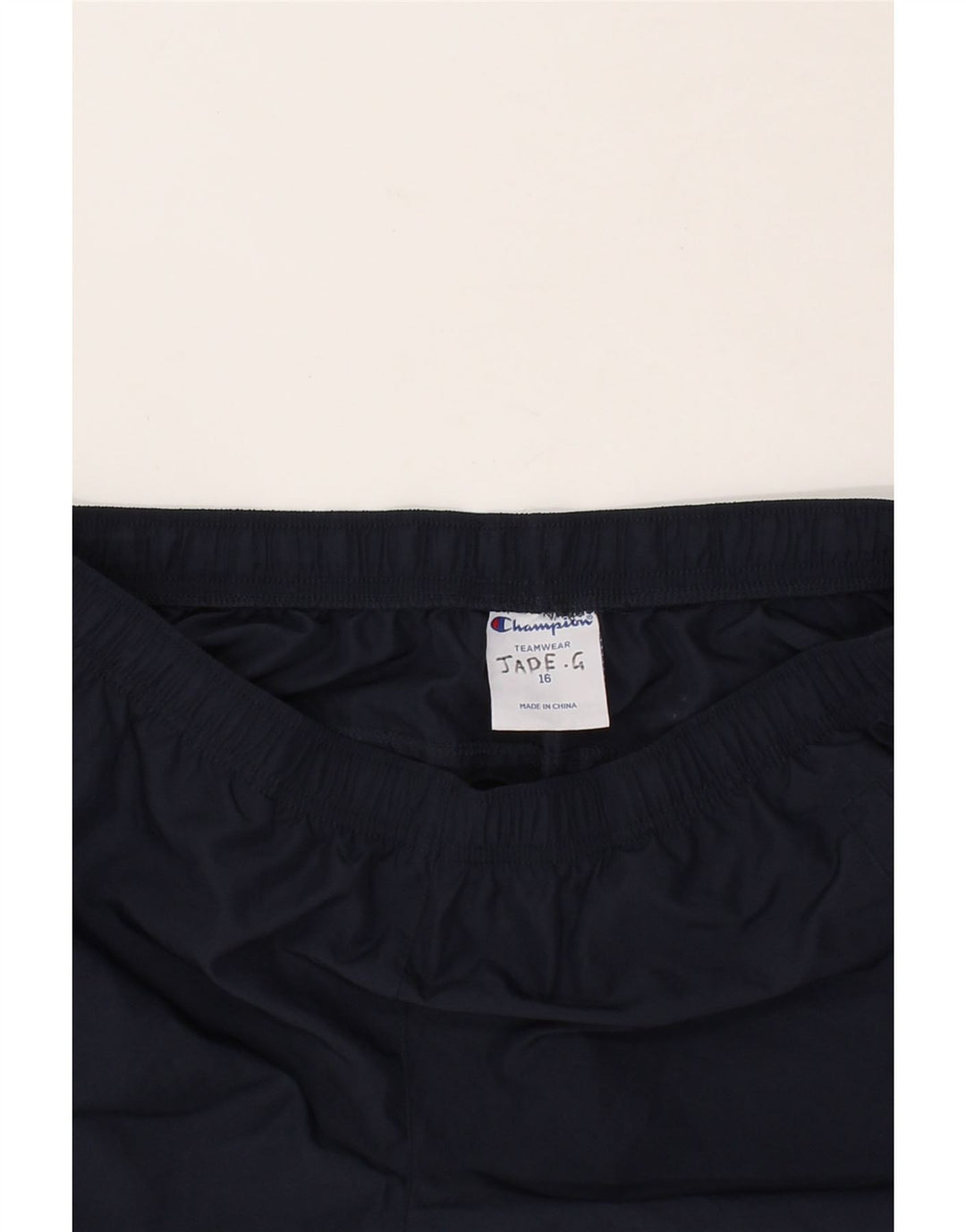 CHAMPION Womens Sport Shorts UK 16 Large Navy Blue Polyester Vintage Champion and Second-Hand Champion from Messina Hembry 