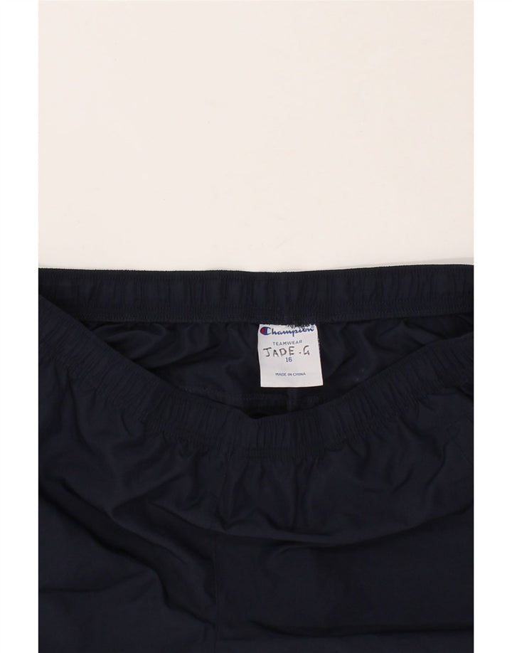 CHAMPION Womens Sport Shorts UK 16 Large Navy Blue Polyester Vintage Champion and Second-Hand Champion from Messina Hembry 