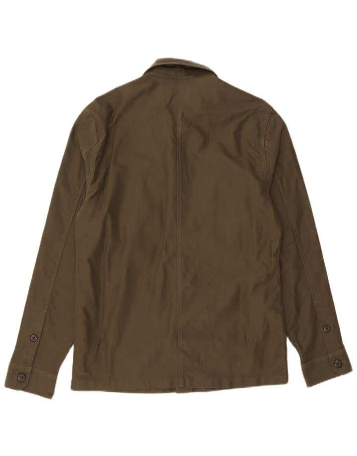 Marks & Spencer Mens Overshirt Shirt Small Khaki Cotton