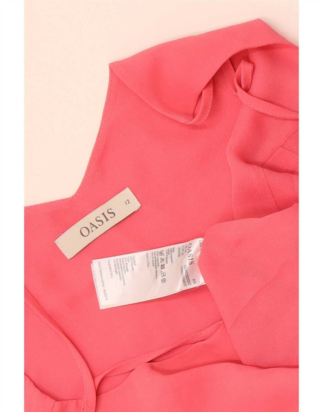 Oasis Womens Cami Top UK 12 Medium Pink Polyester