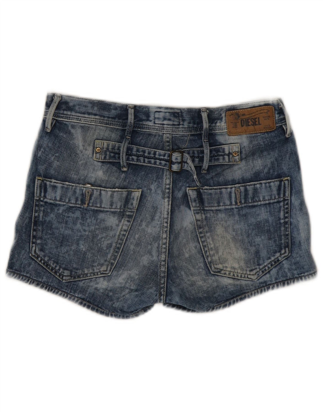 DIESEL Womens Acid Wash Denim Shorts W25 XS Blue Cotton