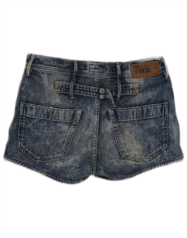 DIESEL Womens Acid Wash Denim Shorts W25 XS Blue Cotton