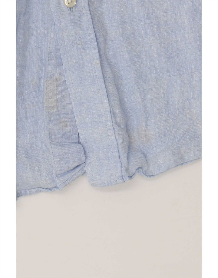 Massimo Dutti Mens Shirt XL Blue Linen