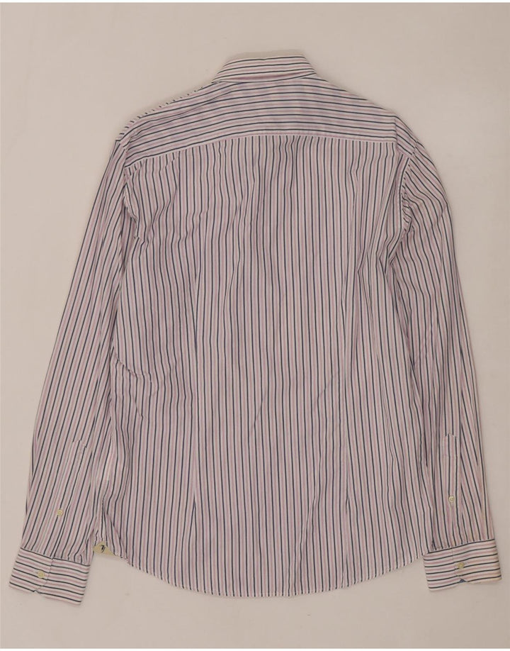 TRUSSARDI JEANS Mens Shirt Large White Pinstripe Cotton