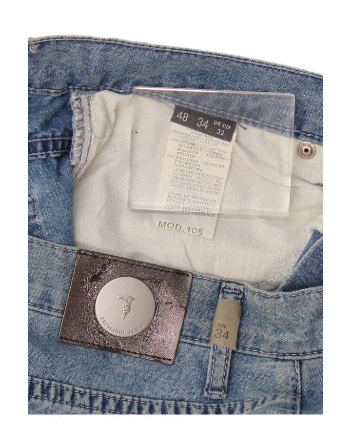 Trussardi Womens Straight Jeans W32 L30 Blue Cotton