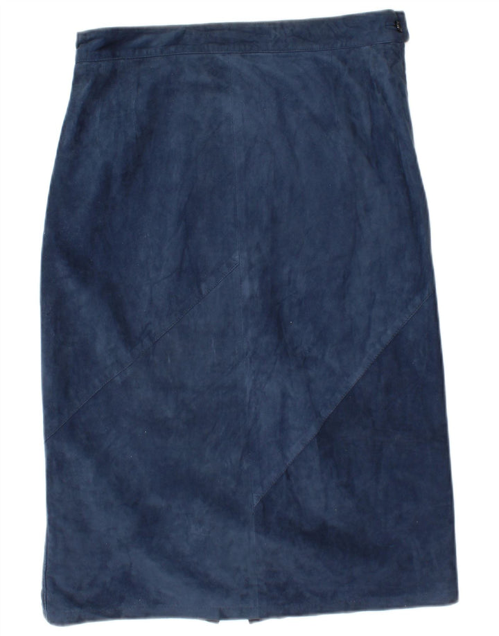 Robrik Womens Suede 2 Piece Skirt Set IT 44 Medium W30  Navy Blue Leather