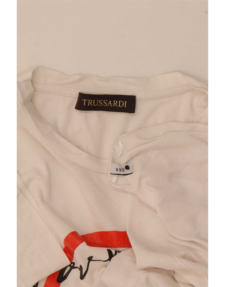 Trussardi Mens Graphic T-Shirt Top 2XS White