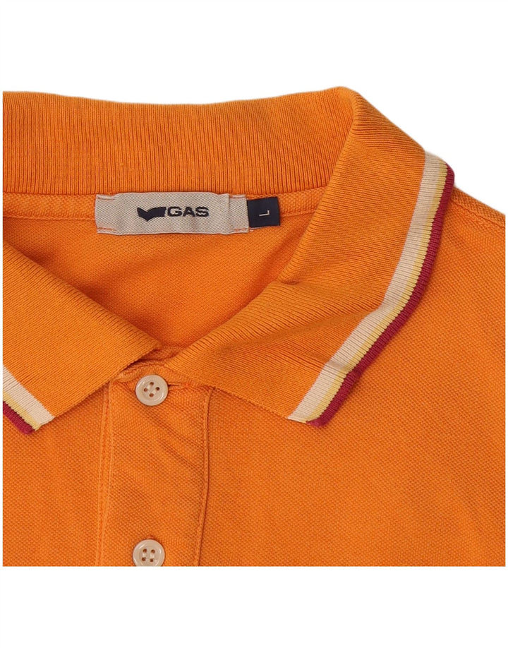 Gas Mens Polo Shirt Large Orange