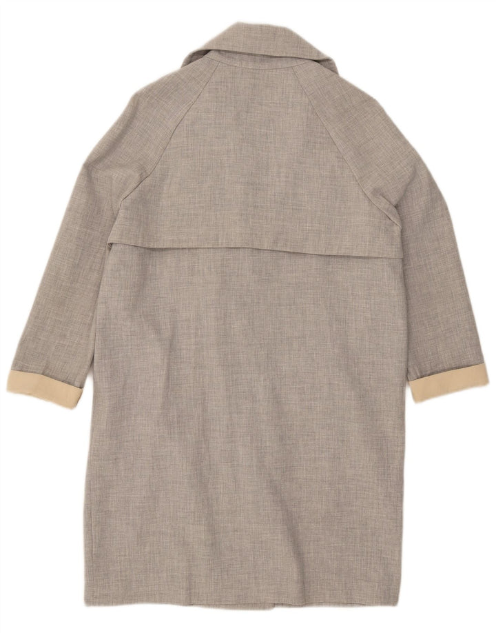 Topshop Womens Oversized Trench Coat UK 8 Small Grey Polyester