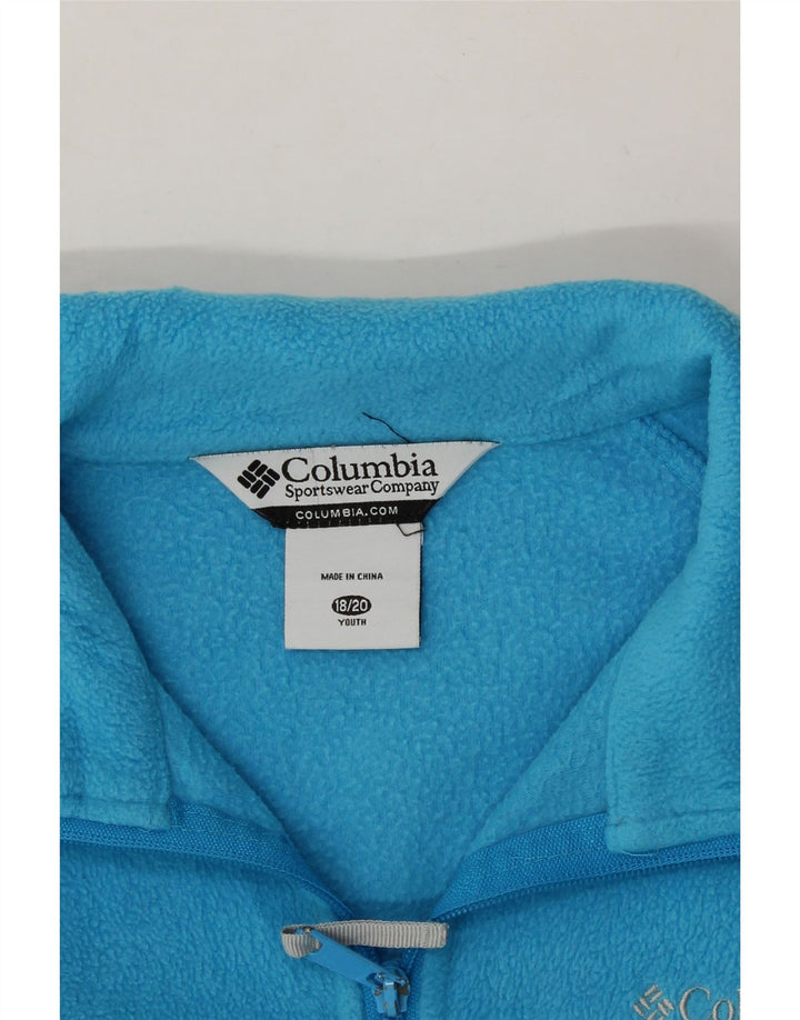 COLUMBIA Girls Fleece Jacket 15-16 Years Blue Polyester Vintage Columbia and Second-Hand Columbia from Messina Hembry 