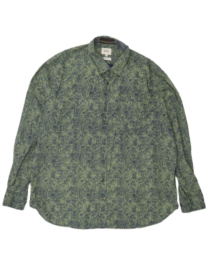 Camel Active Mens Regular Fit Shirt 2XL Green Geometric Cotton