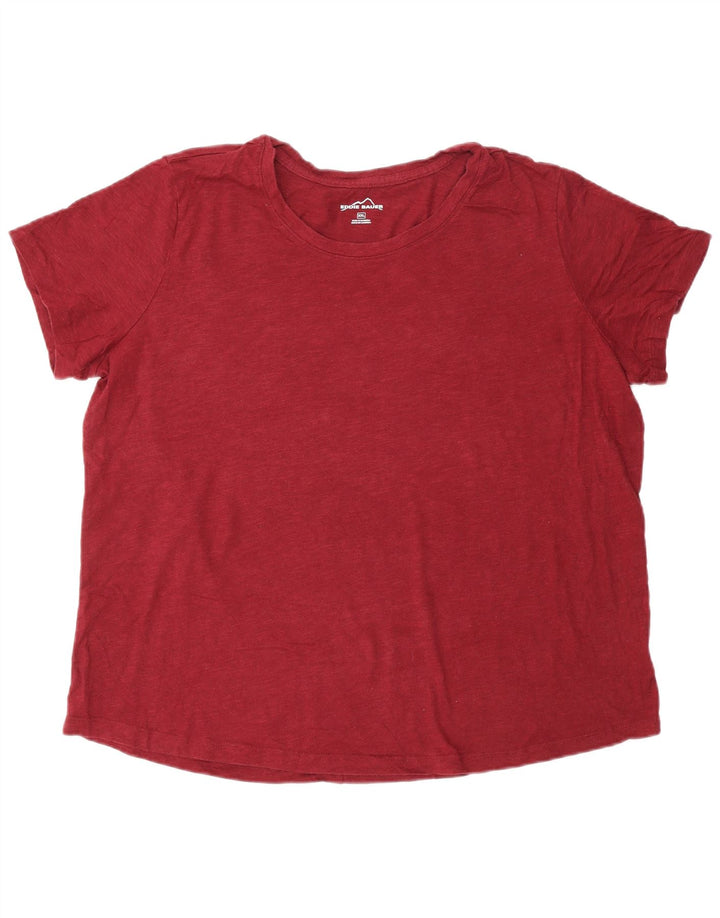 Eddie Bauer Womens T-Shirt Top UK 20 2XL Burgundy